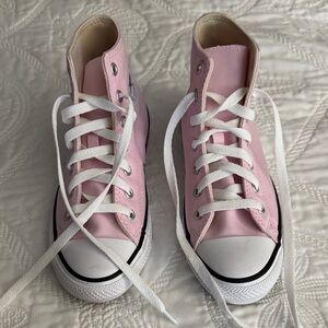 Converse Pink and White High-Top Sneakers, NWOT